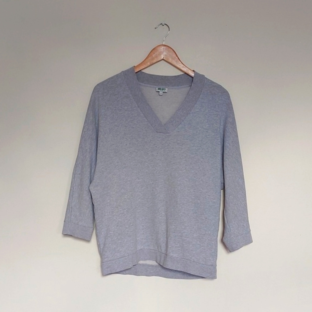 Kenzo Light Gray V‑Neck Oversized Sweatshirt - Picture 6 of 16